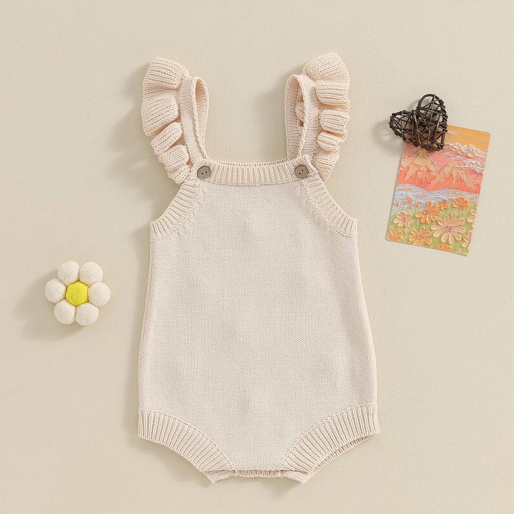 Newborn Infant Baby Girl Summer Romper Sleeveless Floral Knitted Bodysuit One Piece Jumpsuit Baby Girl Overalls