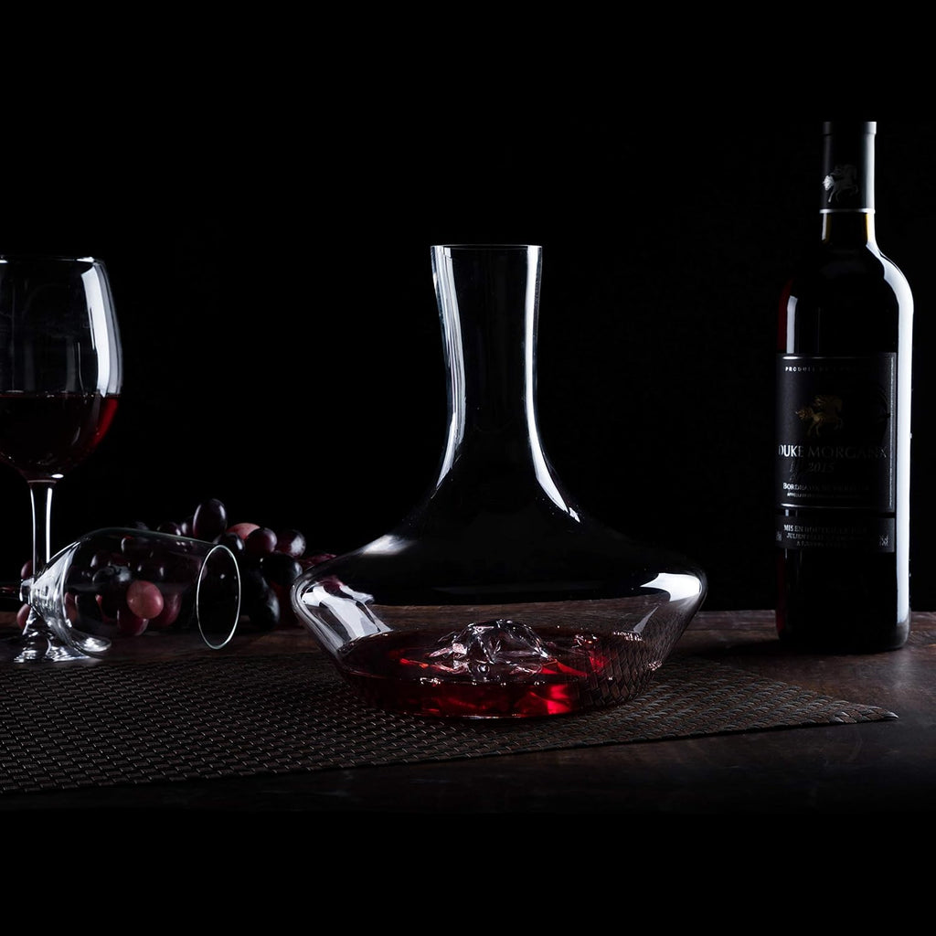 YouYah Iceberg Wine Decanter Set with Aerator Filter,Drying Stand and Cleaning Beads,Red Wine Carafe,Wine