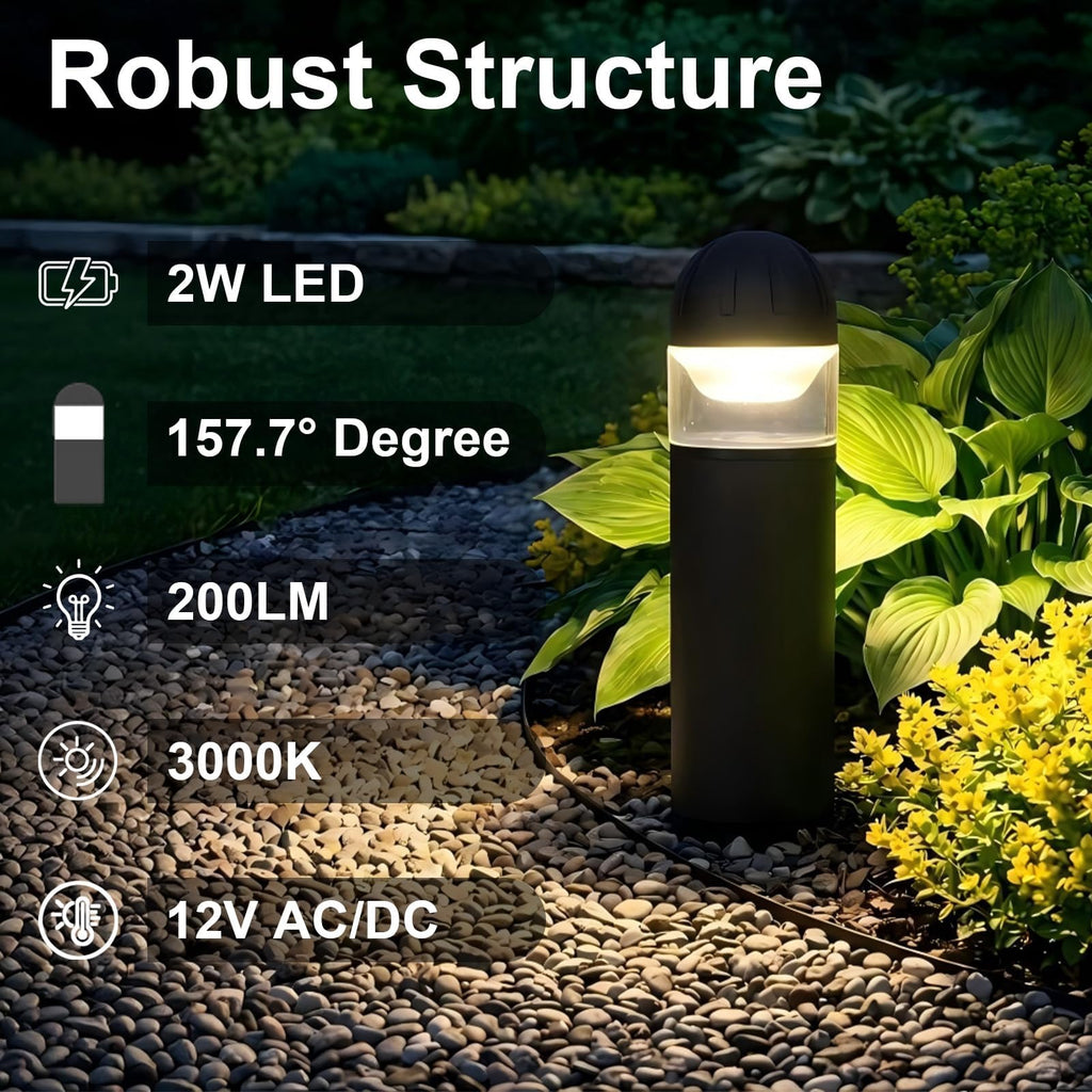 Low Voltage Landscape Lighting Aluminum LED Bollard Lights 2 Pack