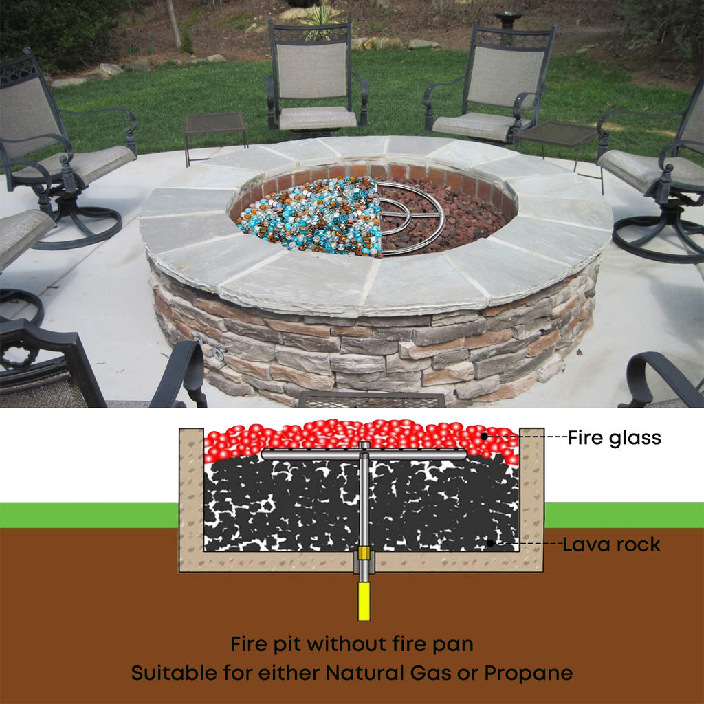 18 Inch Round Fire Pit Burner Ring for Natural Gas & Propane