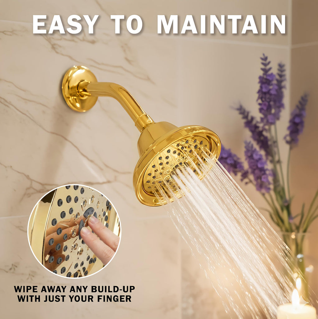 Massage Shower Head With Mist - 2.5 GPM - Polished Brass