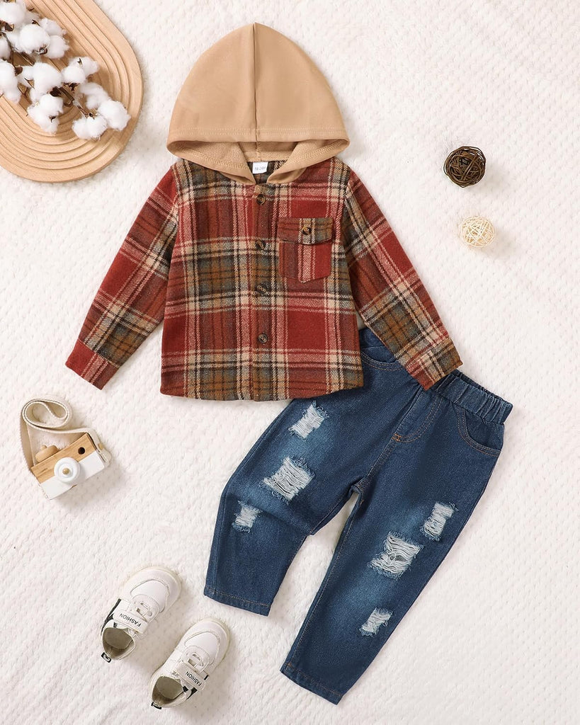 Toddler Baby Boys Clothes Fall Winter Hoodie Jeans Outfits Set