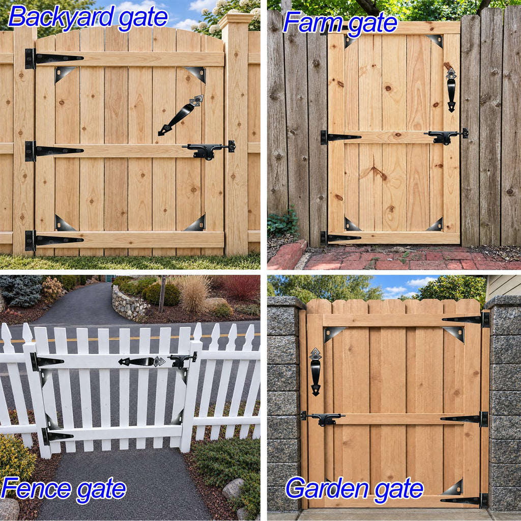 Fence Gate Kit, Easy Gate Kit, with 3 Heavy Duty Hinges