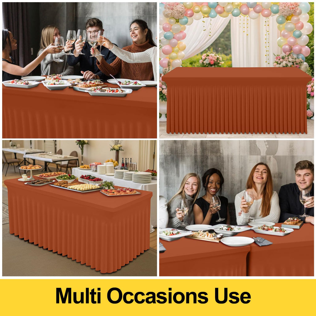 Spandex Elastic Fitted Table Cloth Skirt for 6FT Rectangle Table