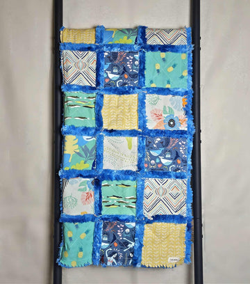 Mermaid Blanket, Quilt, Mermaid Patchwork Quilt, Crib Quilt, Boho Rag Quilt, Floral, Baby Bedding, Baby Quilt, Witchy