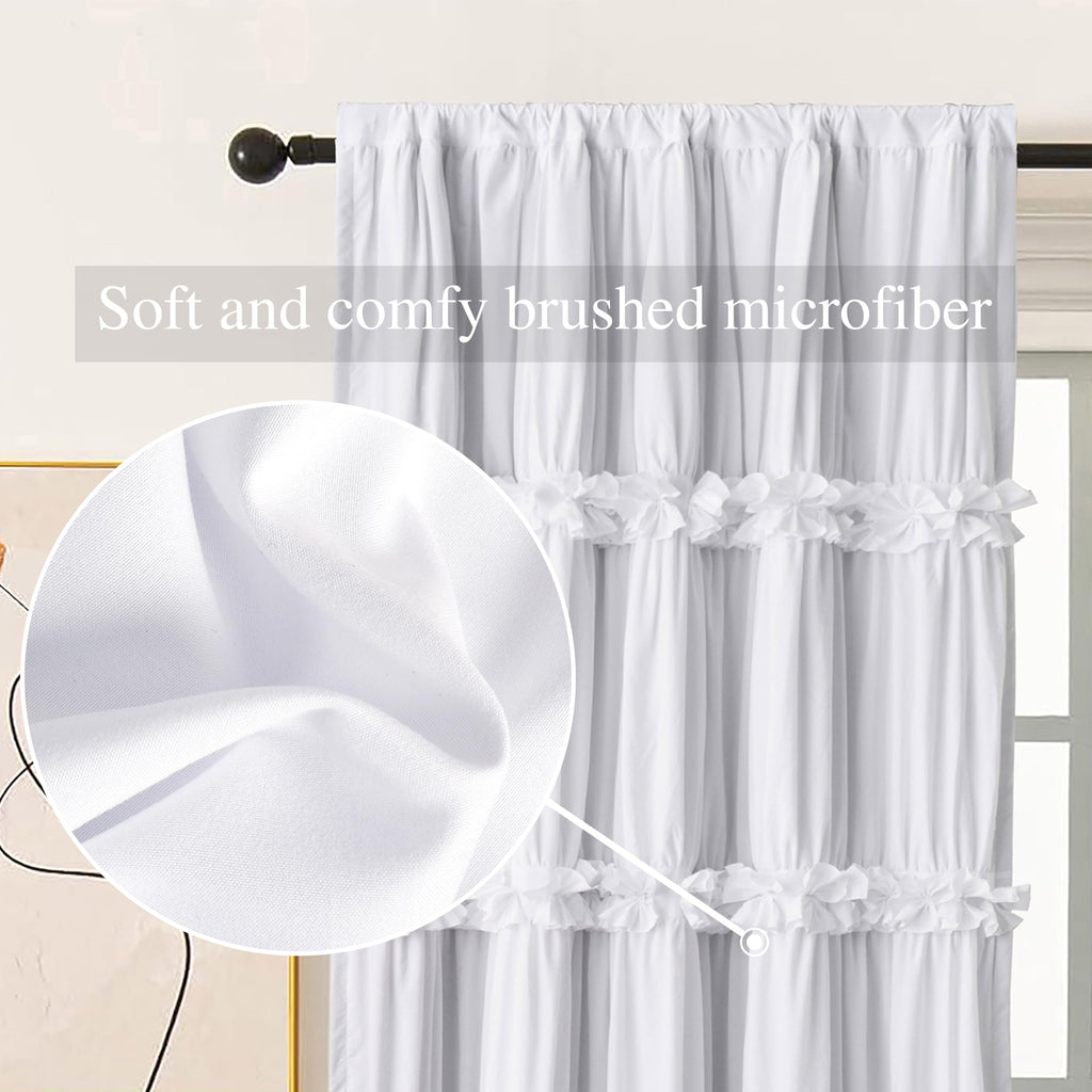 White Blackout Window Curtains, 52" W x 96" L x 2 Panels