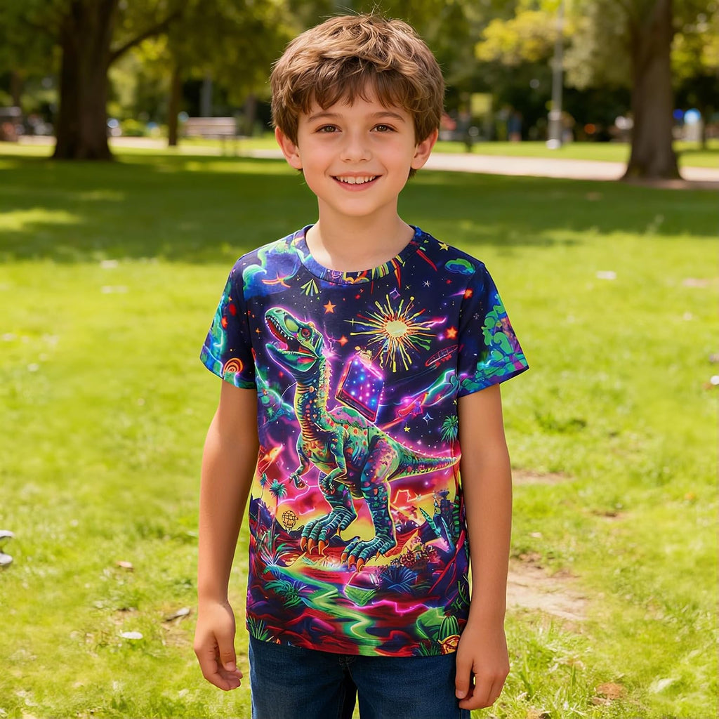Boys 3D Graphic T-Shirts Short Sleeve Crew Neck Tees