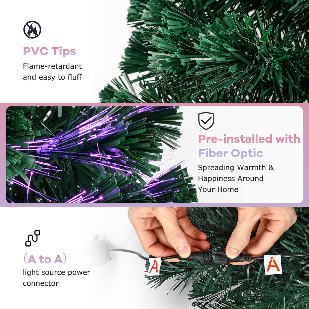 5FT Fiber Optic Christmas Tree with Top Star