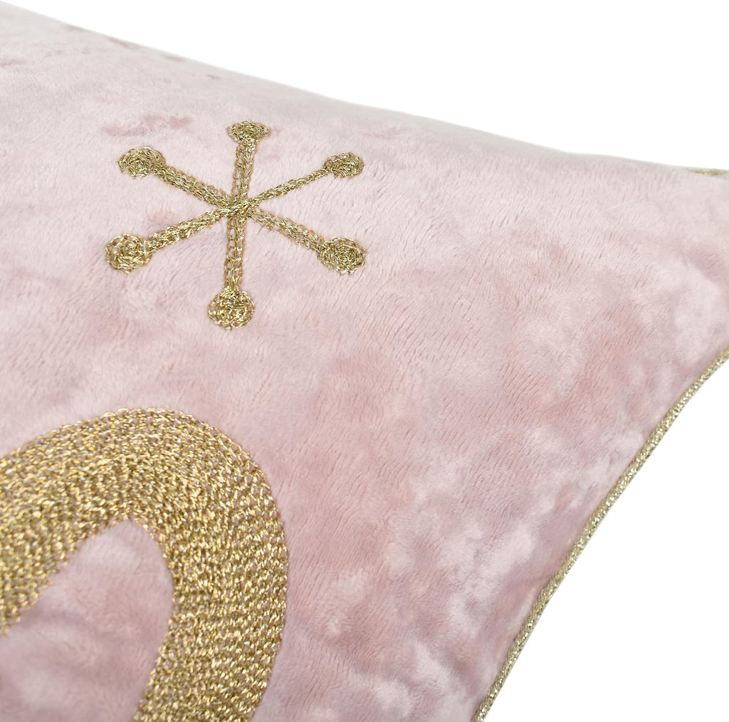 Joy Christmas Pillow Covers 18x18,Embroidered Velvet Christmas Throw Pillow Covers Christmas Decorations Holiday