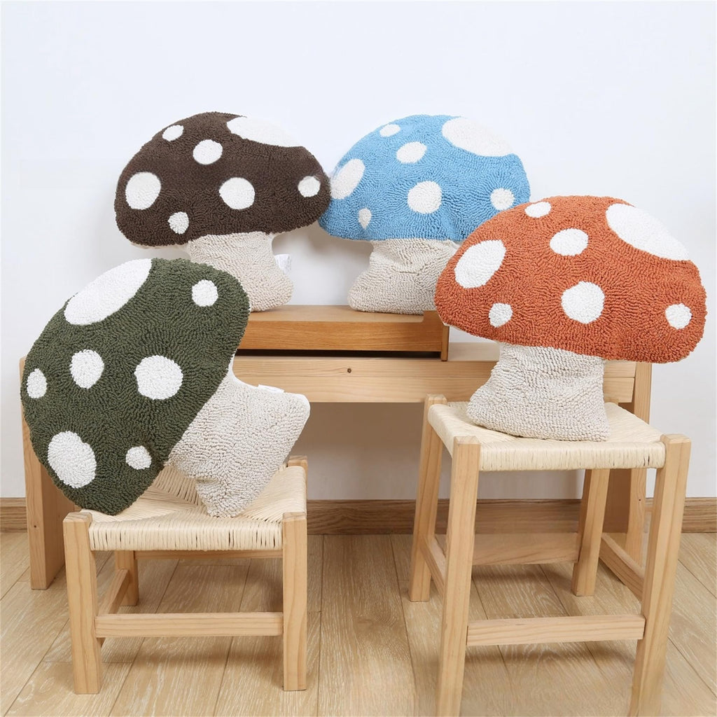 Mushroom Floor Pillow, Plush, Orange, 13.3in*12.9in