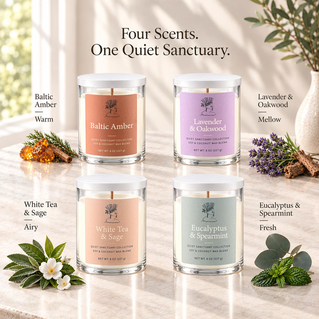 Scented Candles Gift Set, 4 Pack Glass Jars, 32 Oz Total