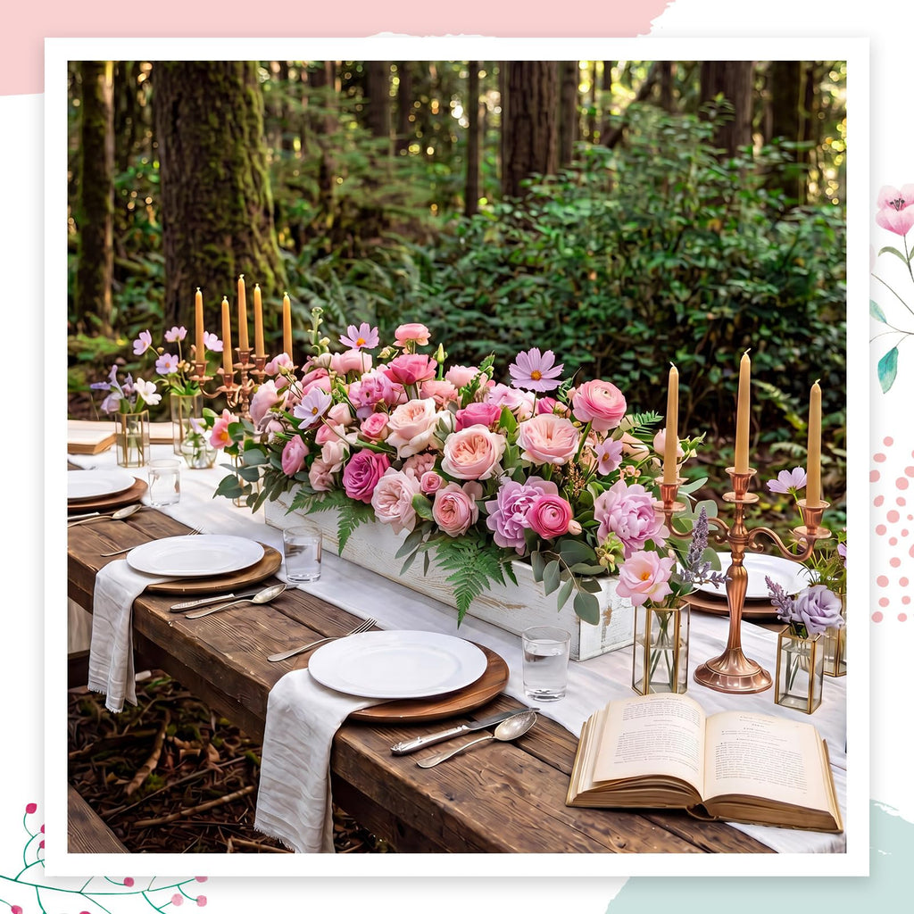 1 Set Wood Boxes for Centerpieces 34x5 Inch Rectangle Wooden Planter Box Rustic Wooden Planters with Removable