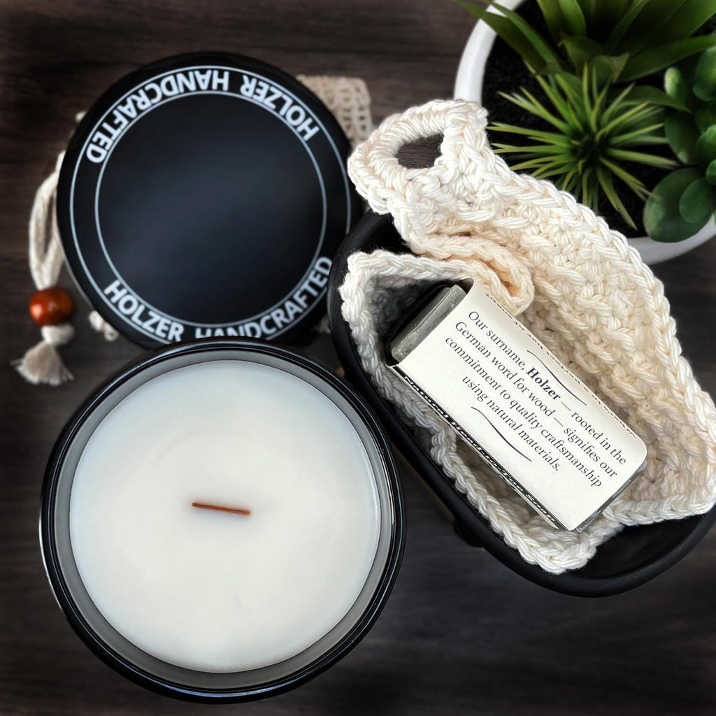Unscented Candle Wood Wick | Fragrance-Free | Coconut Soy Wax | Clean Burn | Handpoured by , 80 Hour Burn Time, 1