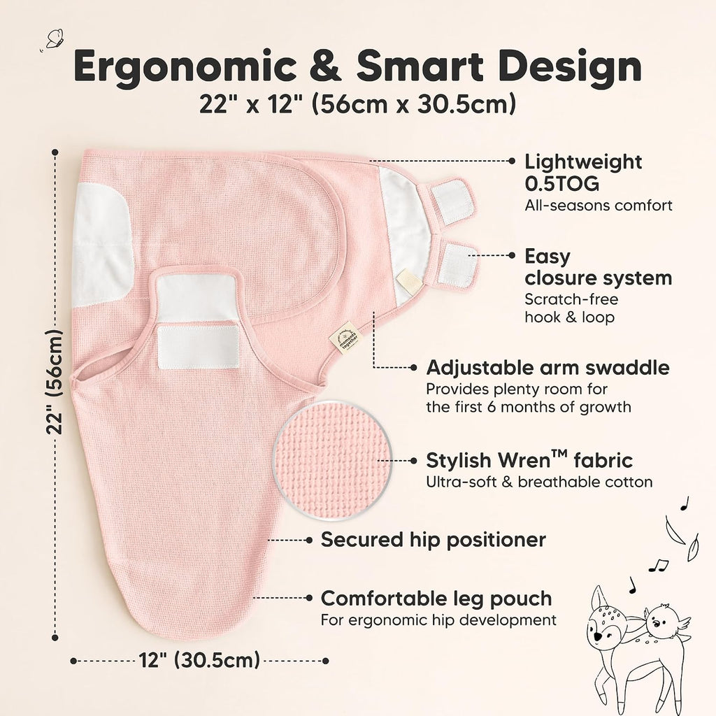 Pack Organic Swaddles for Newborns, Baby Swaddles (Roseate)