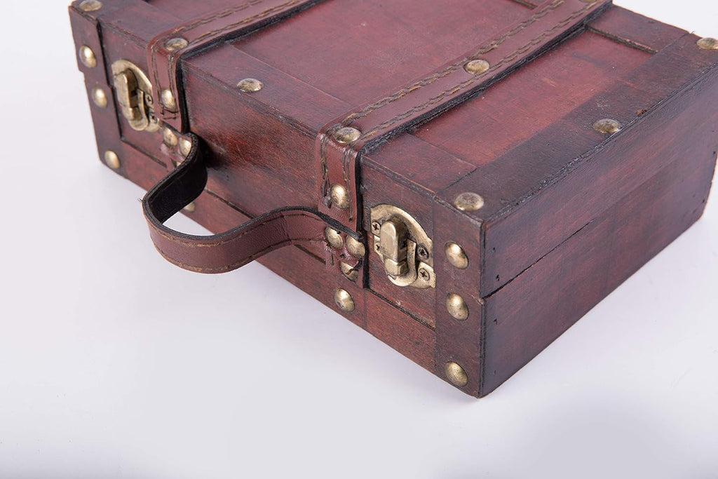 (TM Old-Fashioned Small Suitcase/Decorative Box with Straps