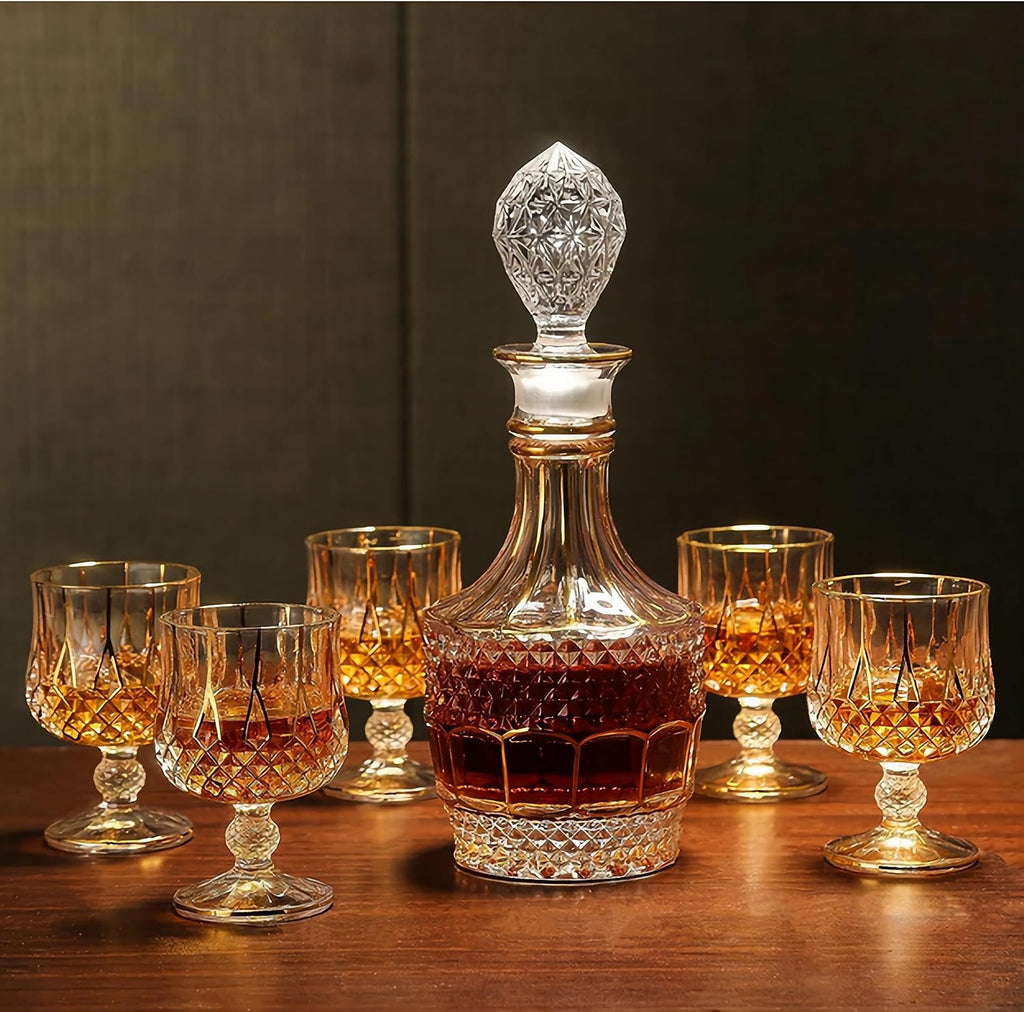 Whiskey Decanter with Airtight Stopper, Liquor Decanter, Lead-Free Crystal Wiskey Brandy Vodka Bourbon Decanter