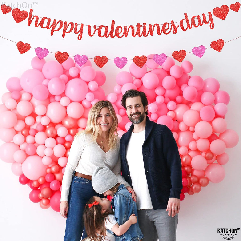 Glitter Happy Valentines Banner 10 Feet - Set of 10