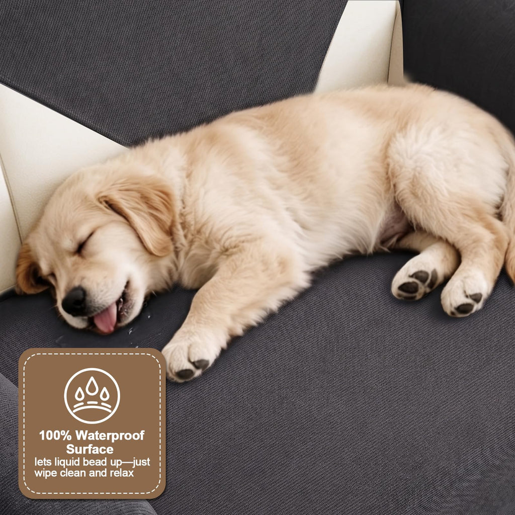 100% Waterproof Couch Cover for Dogs, Non-Slip Sectional Sofa Cover