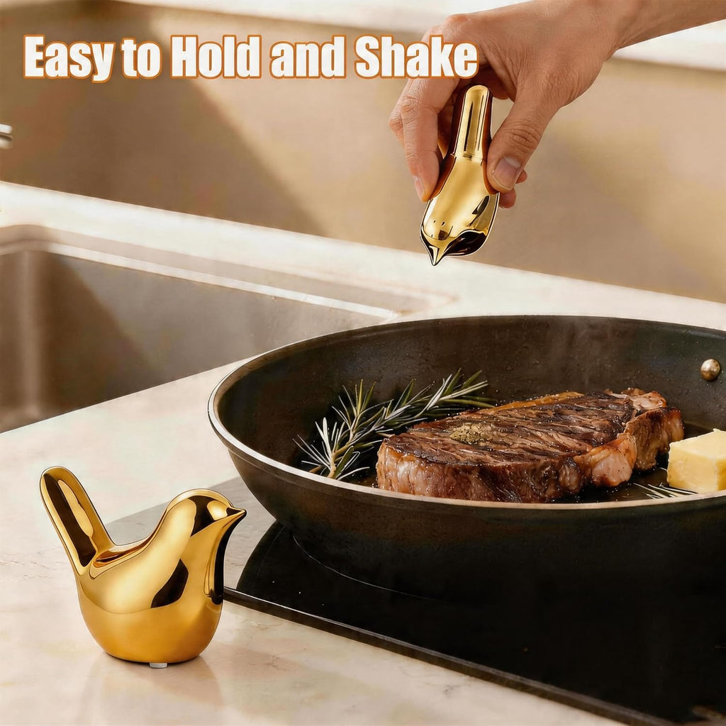 Bird Salt And Pepper Shakers Bird Decor Cute Kitchen Accessories Gold Decor - Set of 2