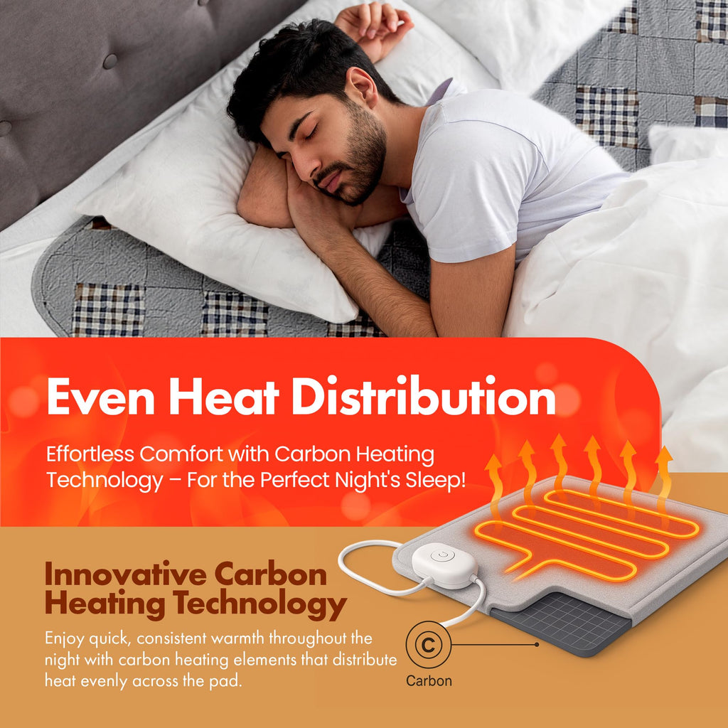 GML Bedding Heated Mattress Pad Toppers - Electric Bed Warmer with Smart Controller, Waterproof Quilted Layer
