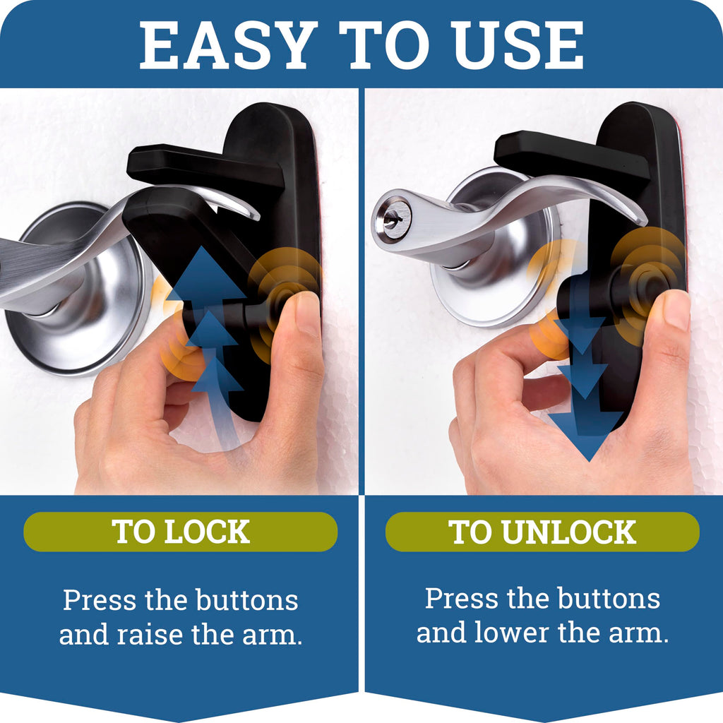 Lever Lock (4 Pack) Prevents Toddlers from Opening Doors. 3.25" L * 1.5" W * 4.5" H Easy One Hand Operation for