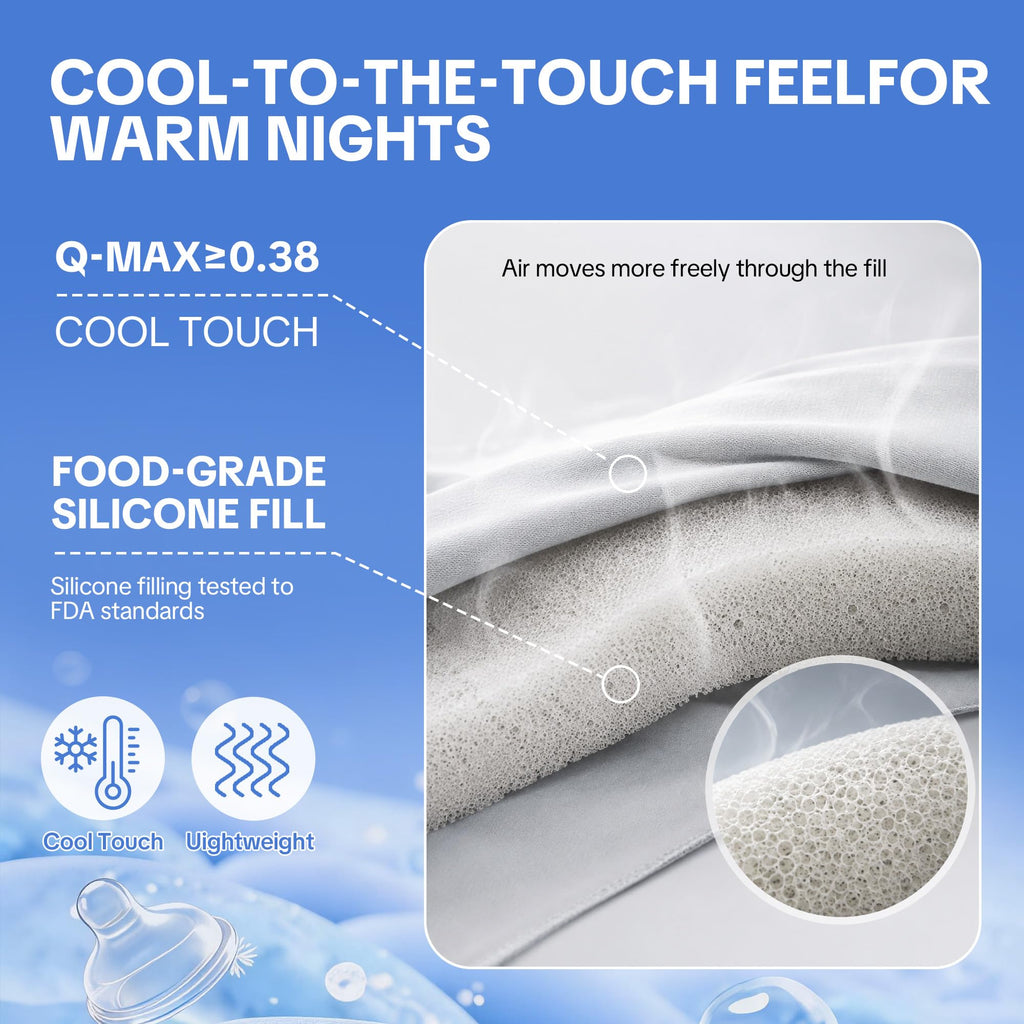 Cooling Comforter for Hot Sleepers, Breathable Blanket with Silicone