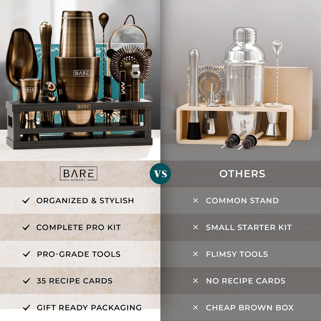 Mixology Bartender Kit Bar Set | 16-Piece Cocktail Shaker Set | Martini Barware Mixing Tools Bartending | Incl. 35 - Set of 16