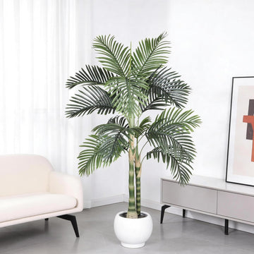 5FT Artificial Palm Tree with Black Pot, Faux Tropical Plant
