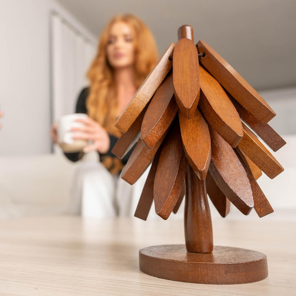 Tree Shaped Wooden Trivets for Hot Dishes, Pots & Pans - Hot Pads