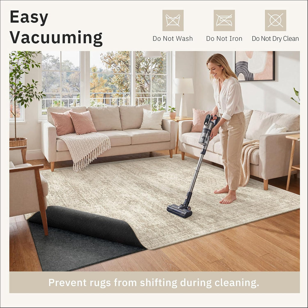 Non Slip Rug Pads 8x10, 1/4" Thick Felt Cushioned Rug Gripper Pad - Set of 80