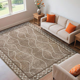 4x6 Washable Modern Area Rug, Low Pile Non-Slip Carpet for Entryway Office Bedroom