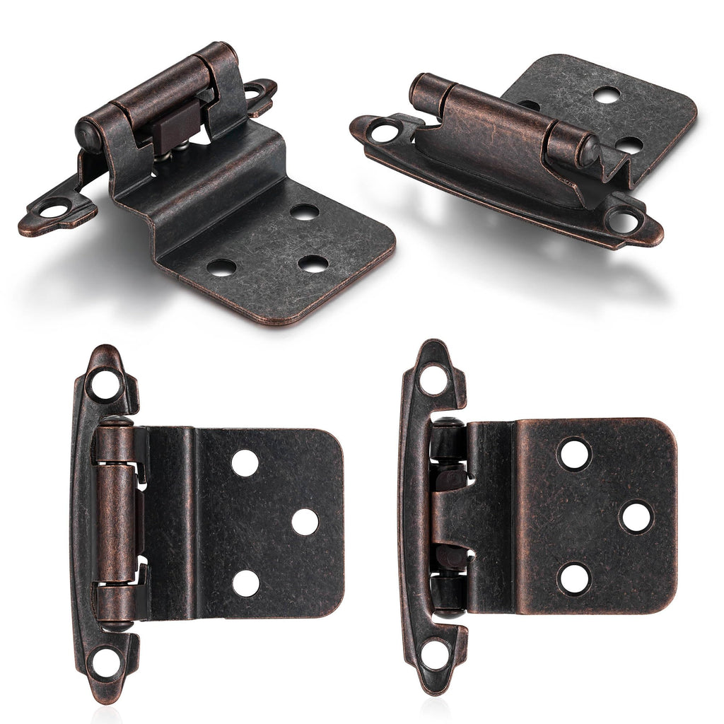 Oil Rubbed Bronze Kitchen Cabinet Hinges, 3/8" Inset, 10 Pack