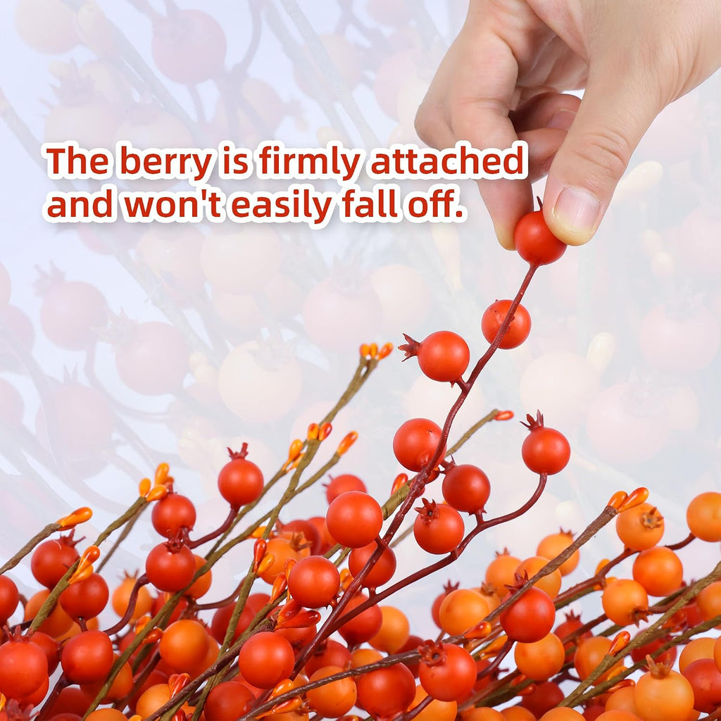 24" Berry Fall Wreath for Front Door, Orange/Yellow Autumn Harvest Wreath