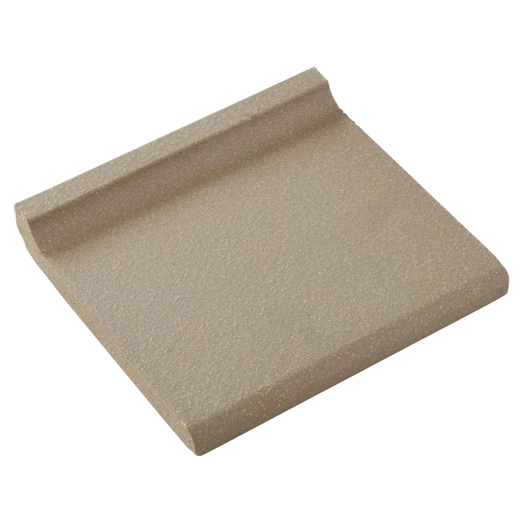 5x6 Ashstone Gray Cove Base Quarry Tile Curved Edge Floor&Wall Trim for Indoor and Outdoor Use, Matte Finish