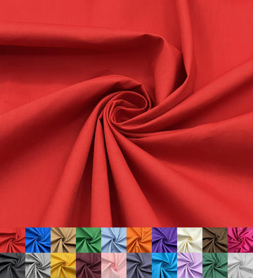 Cotton Polyester Fabric by The Yard - 60" Wide Broadcloth Fabric, Soft, Lightweight & Breathable Material for Lining