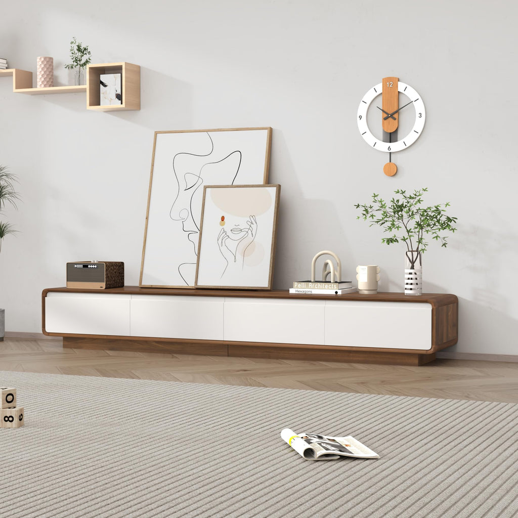 78.7" Minimalist Floating TV Stand for TVs up to 85 Inches, Modern Wall Mounted Media Console with 2 Drawers
