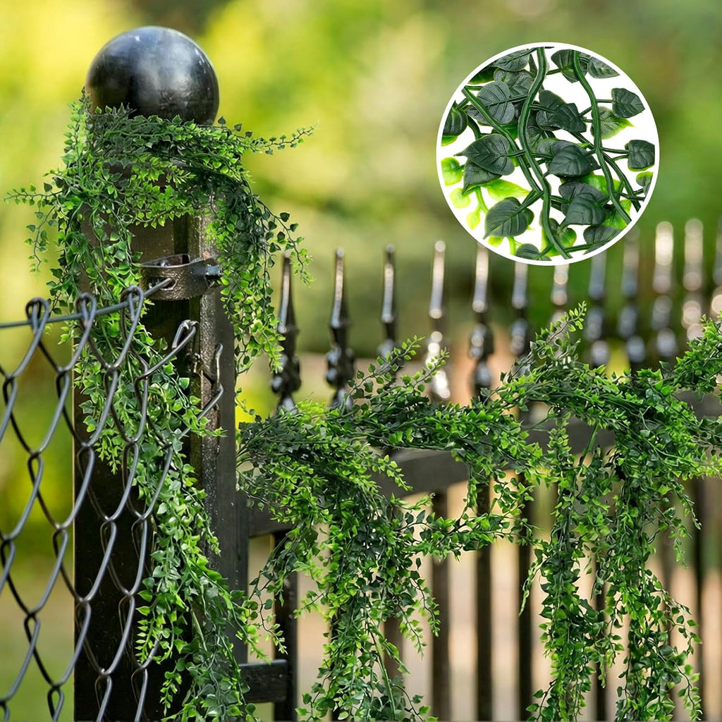 5.57ft Artificial Greenery Garland, Lifelike Fake Vines - Set of 10