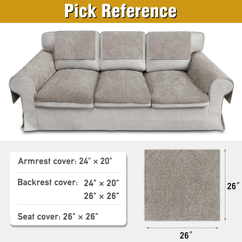 Couch Arm Covers, Sofa Arm Covers, Waterproof Armrest Cover for Sofa, Armchair, Loveseat, Non-Slip Recliner Arm