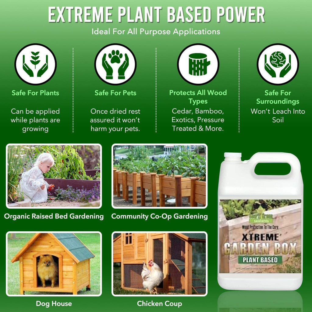 Box Sealer | FDA Food Contact Safe Plant-Based Wood Sealant for Raised Bed, Planter & Pet House. Protects All Wood