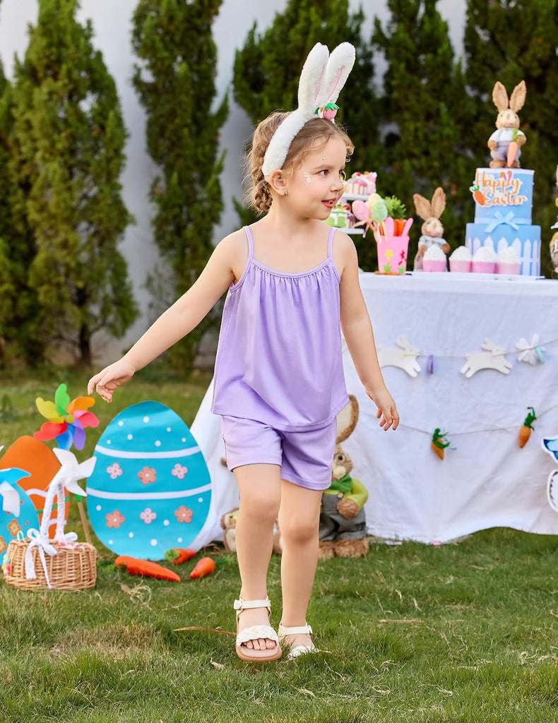 Toddler Kids Summer Clothes 2 Piece Tank Top and Shorts Set