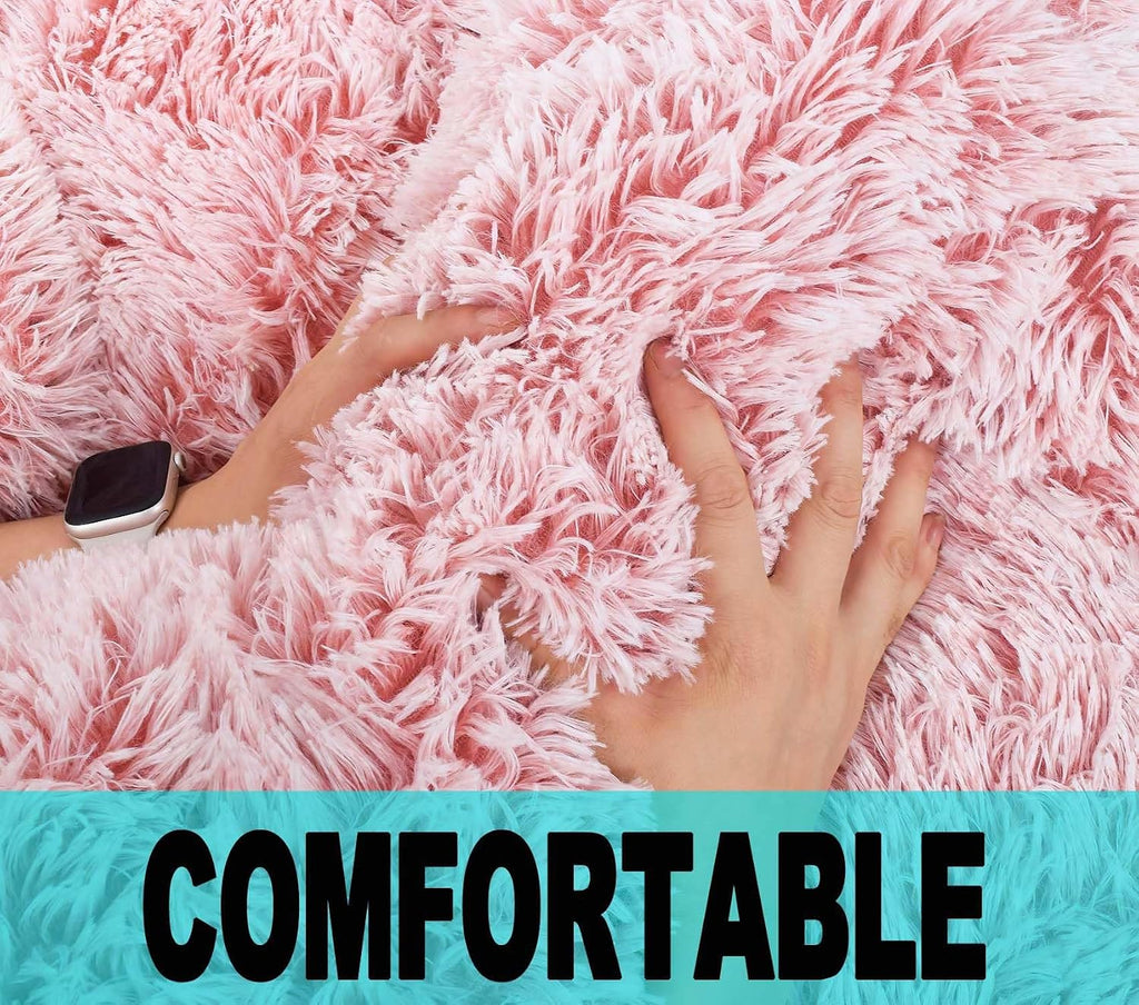 Fluffy Bean Bag Chair for Kids, 2.5FT Round Memory Foam Filled Bean Bag for Teens & Kids, Ultra Soft Faux Fur Fabric