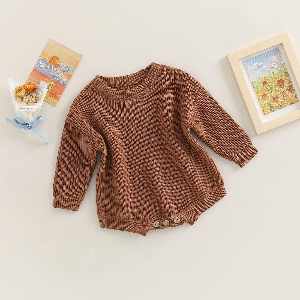 Baby Boy Girl Sweater Oversized Long Sleeve Knitted Romper