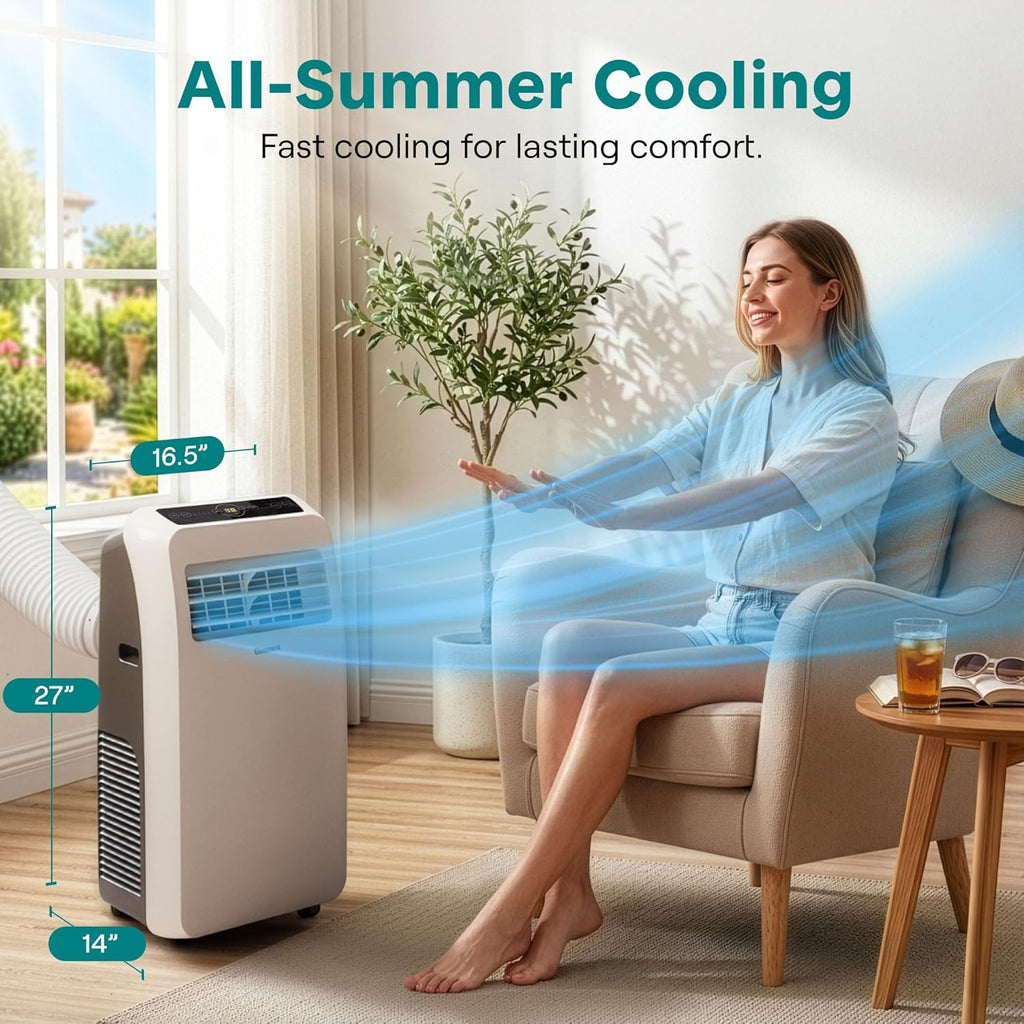 Small Air Conditioner Portable 12,000 BTU with Built-in Dehumidifier - Portable AC Unit for Rooms up to 550 sq ft