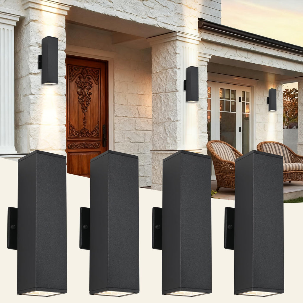 Outdoor Porch Lights, Aluminum Outdoor Wall Sconce 14 in, 4 Packs