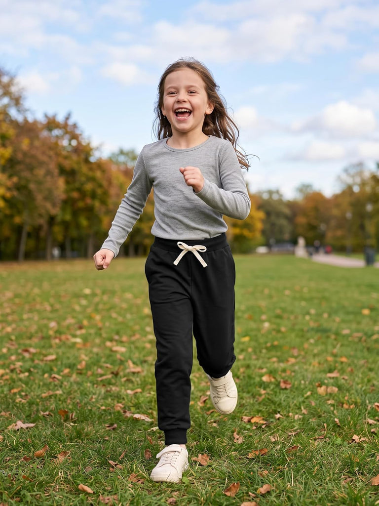 4 Pack Toddler Girls Sweatpants Athletic Jogger Pants with Pockets