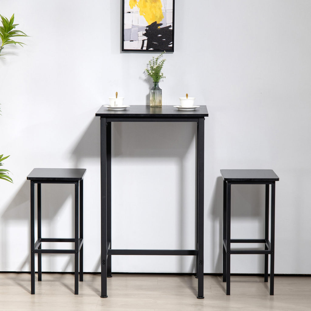 Bar Table, 23.6" Pub High Top, Square Bar Height, Counter Height Cocktail, Small Kitchen Set for 2, Breakfast