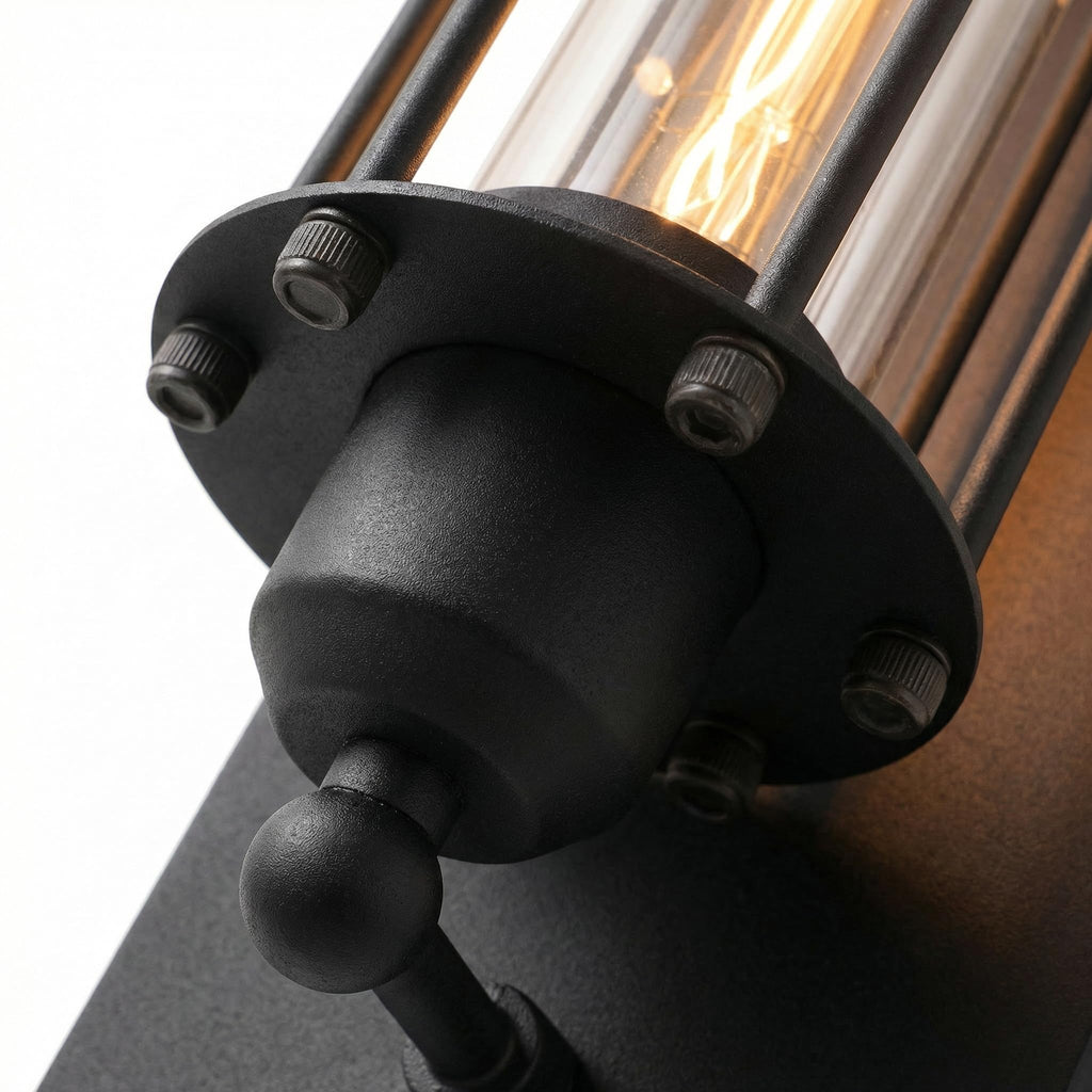 18-Inch Industrial Outdoor Wall Light Sconce, Matte Black
