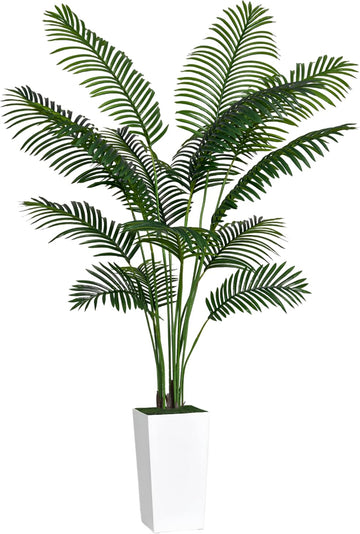 Artificial Areca Palm Tree, 6FT Tall Fake Tropical Plant, UV Resistant, Indoor/Outdoor Decor