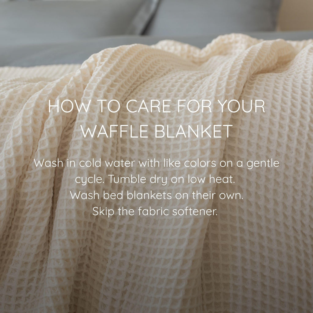 Waffle Blankets (Natural, Queen XL Size 95x102 inch)