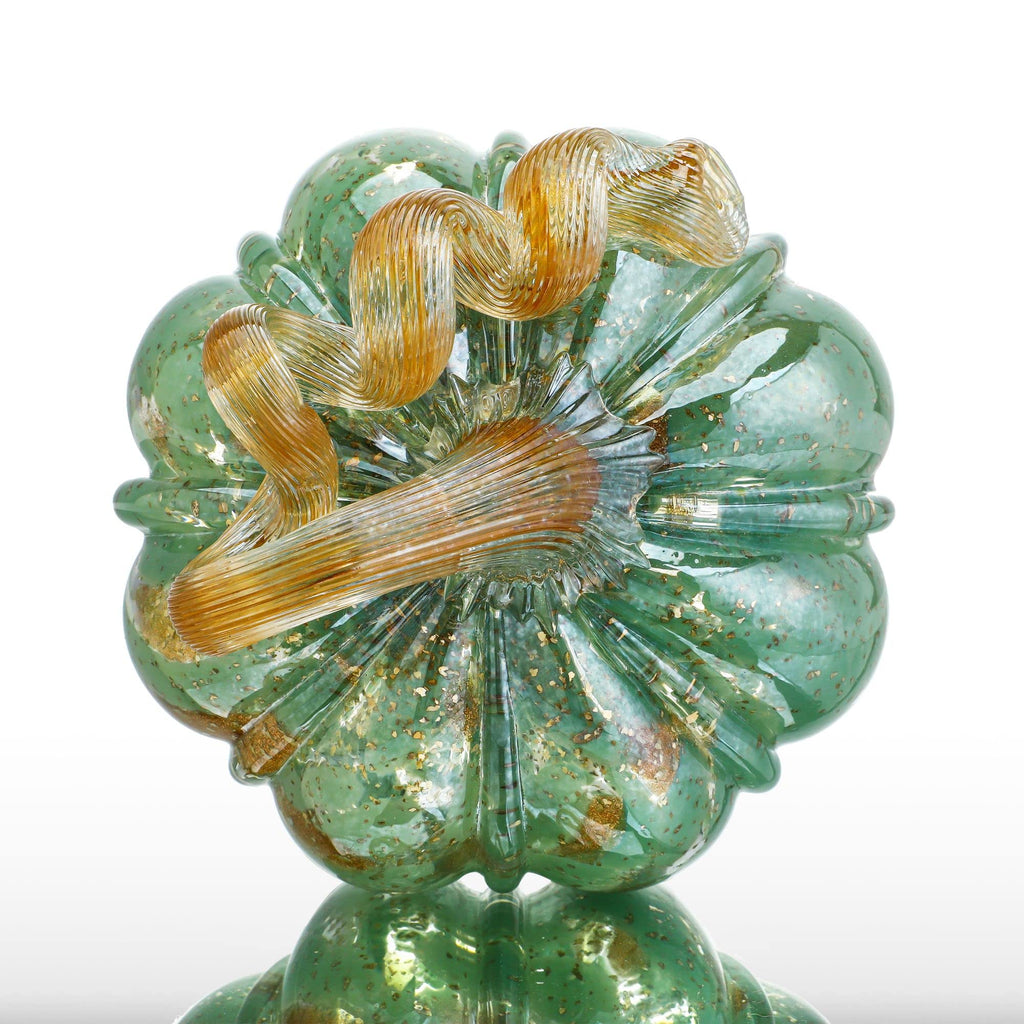 5 Inch Hand-blown Glass Pumpkin for Decorating, Crystal Pumpkin Fall Decor